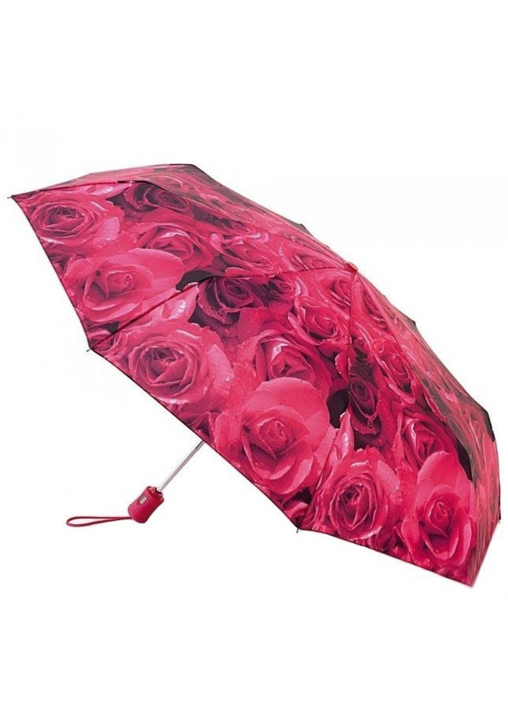 Жіноча парасолька автомат Open-Close-4 L346 - Photo Rose Red (Червоні троянди) Fulton (262087063)