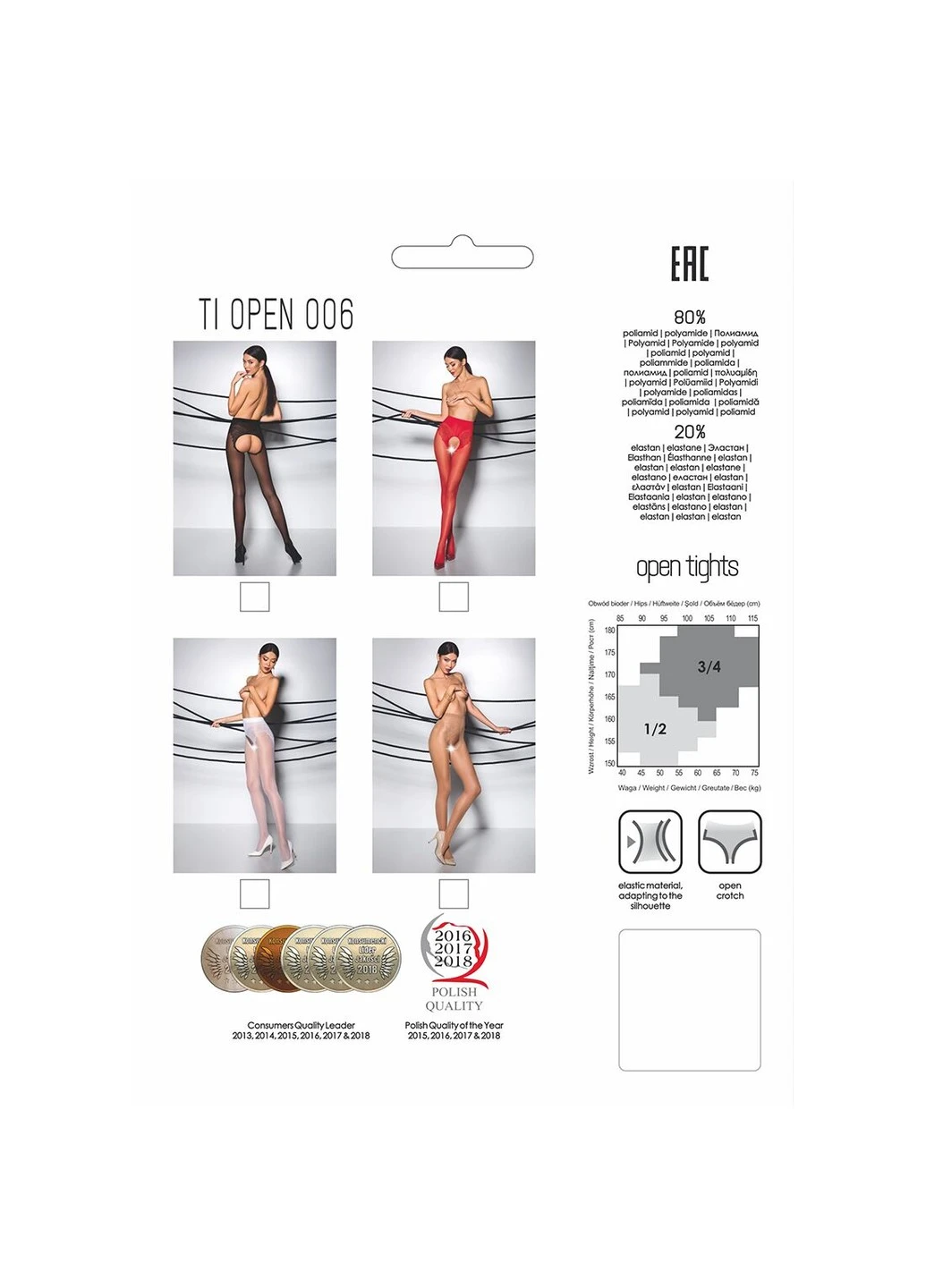 Белый эротические колготки tiopen 006 (30 den) -, с вырезом, имитация трусиков Passion