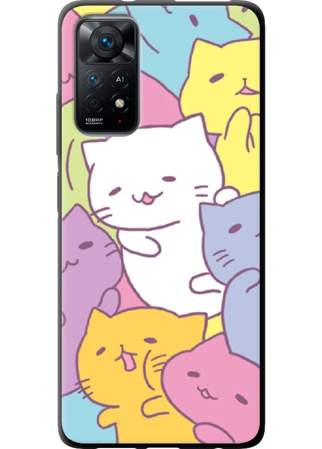 TPU чорний чохол 'Кошенята ' для Endorphone Xiaomi Redmi Note 11 (258262152)