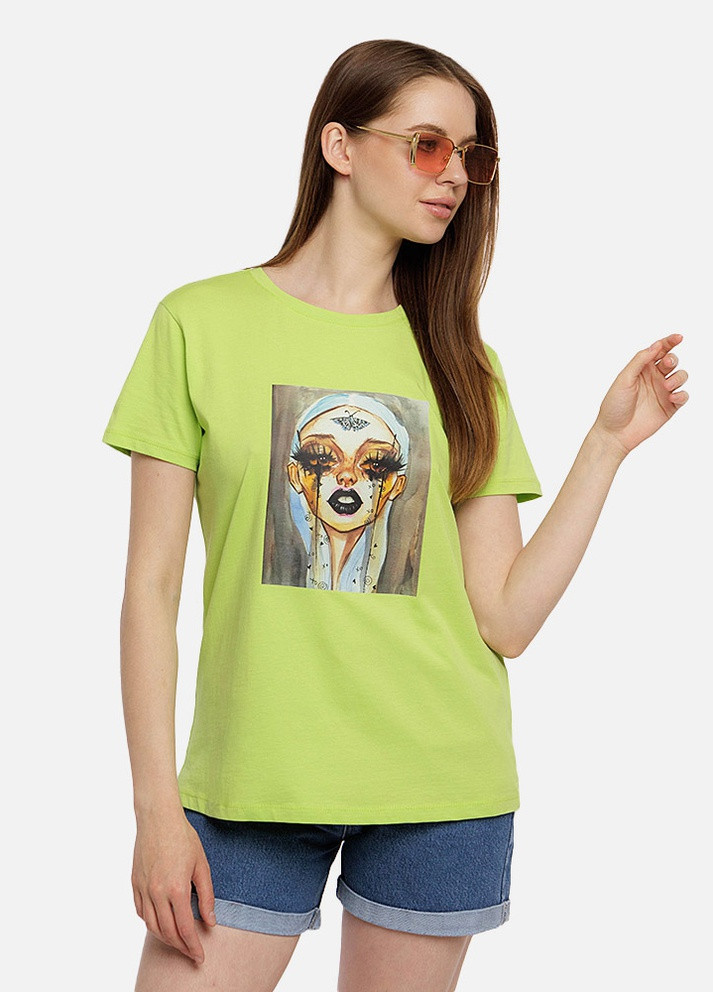 Салатовая летняя жіноча футболка регуляр цвет салатовый цб-00219322 So sweet