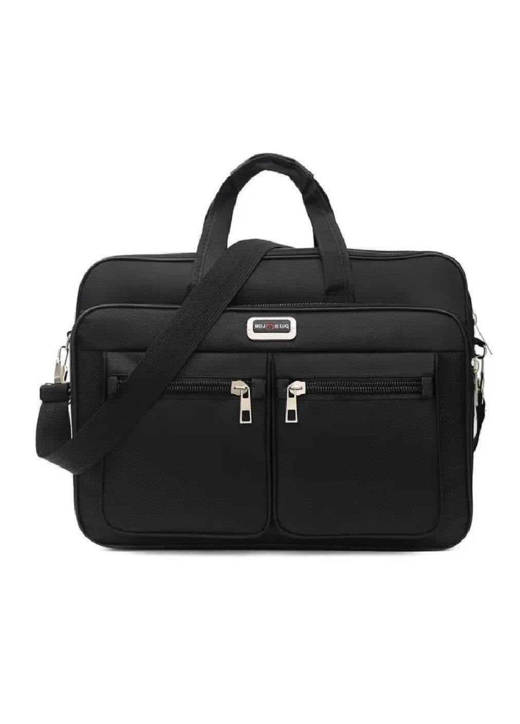 Конференц-сумка портфель з ручками плечовим ременем для документів ноутбука нейлон 40х30х12 см (474943-Prob) Чорна Unbranded (260449647)