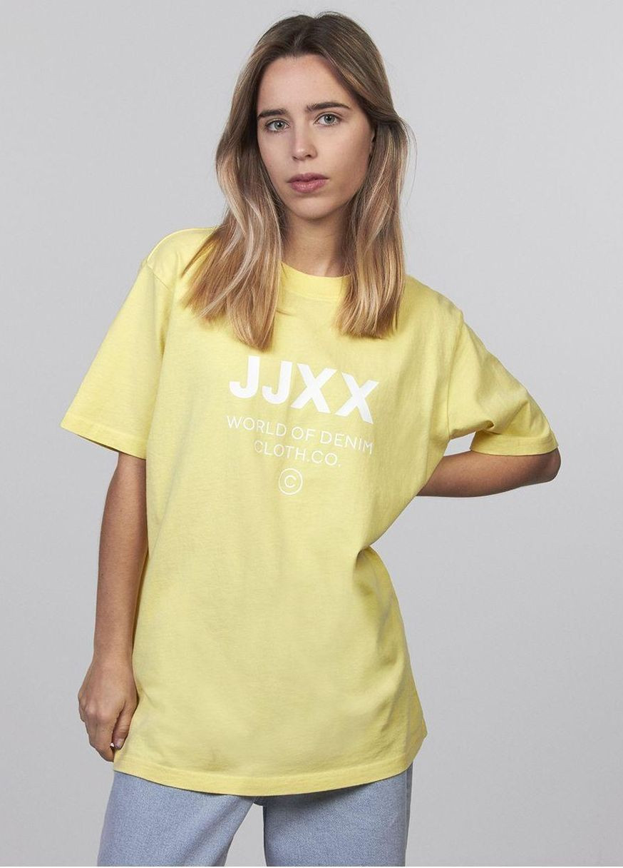 Жовта футболка basic,жовтий з принтом,jjxx Jack & Jones