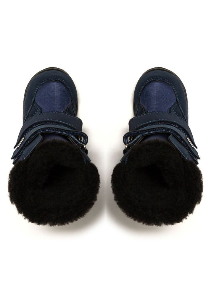 Зимние детские сапоги-дутики зимние alaska синие на чёрной подошве Oldcom на липучке