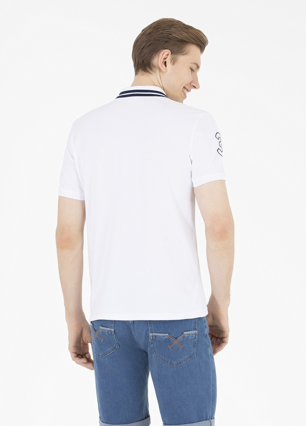Біла футболка поло чоловіче U.S. Polo Assn.