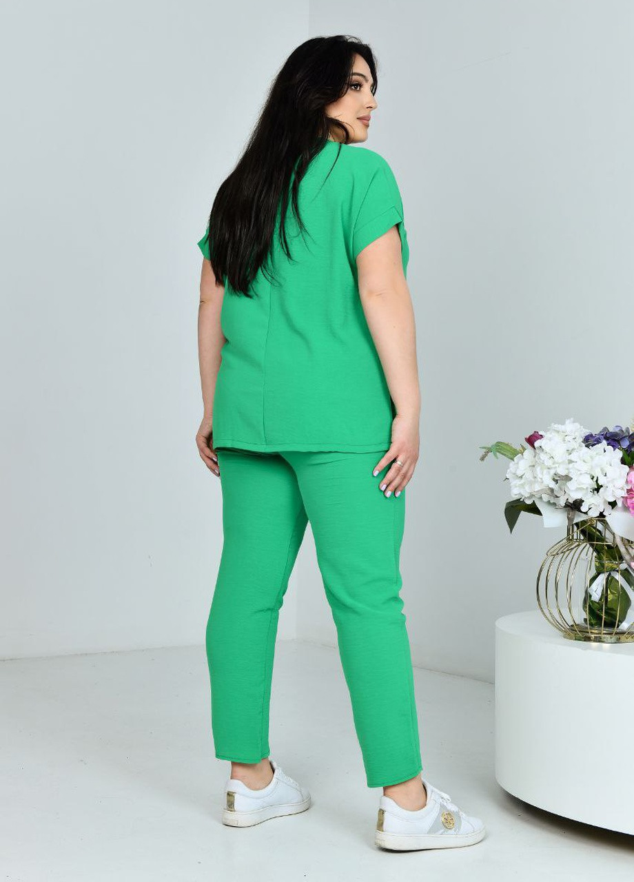 Жіночий прогулянковий костюм двійка колір зеленй р.50 432234 New Trend (258685830)