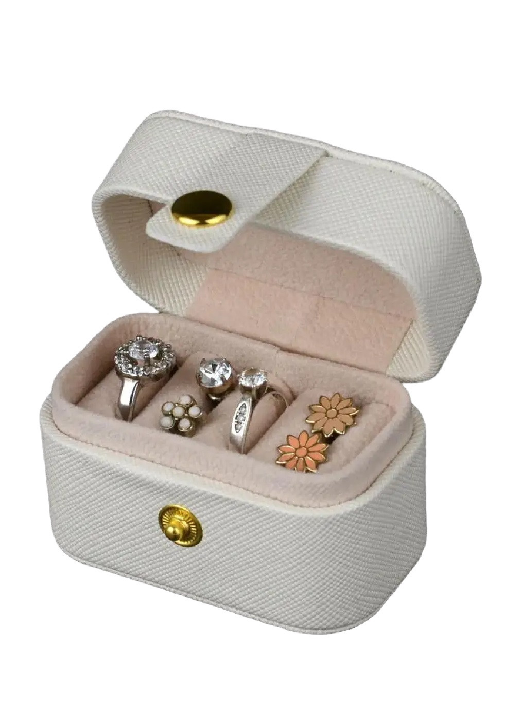 Шкатулка сундук органайзер коробка футляр для хранения украшений колец 6.5х4х4.5 см (474635-Prob) Белая Unbranded (259162211)