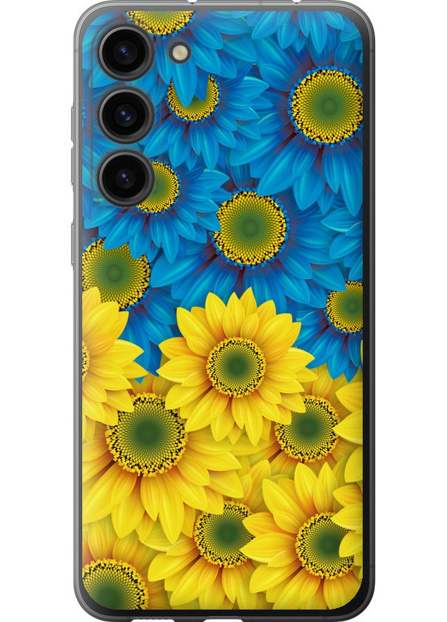 Силиконовый чехол 'Жёлто-голубые цветы' для Endorphone Samsung Galaxy S23 Plus (257989511)