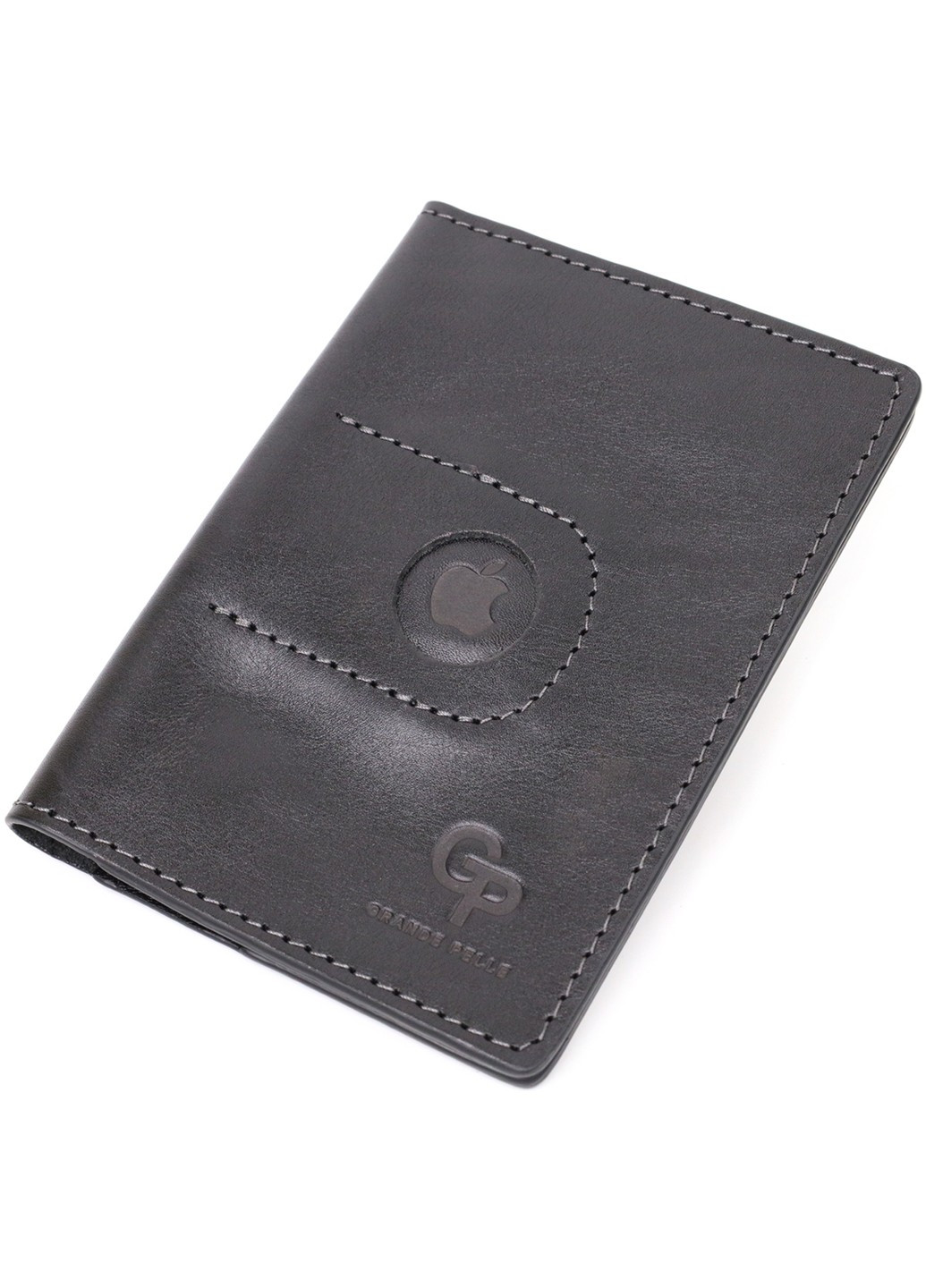 Современная кожаная обложка на паспорт с держателем для Apple AirTag 11622 Черный Grande Pelle (267948785)