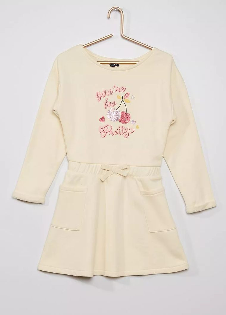 Молочное платье демисезон,молочний с принтом, Kiabi (264305915)