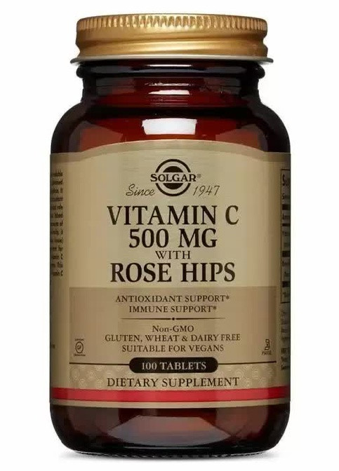 Vitamin C with Rose Hips 500 mg 100 Tabs Solgar (256722739)