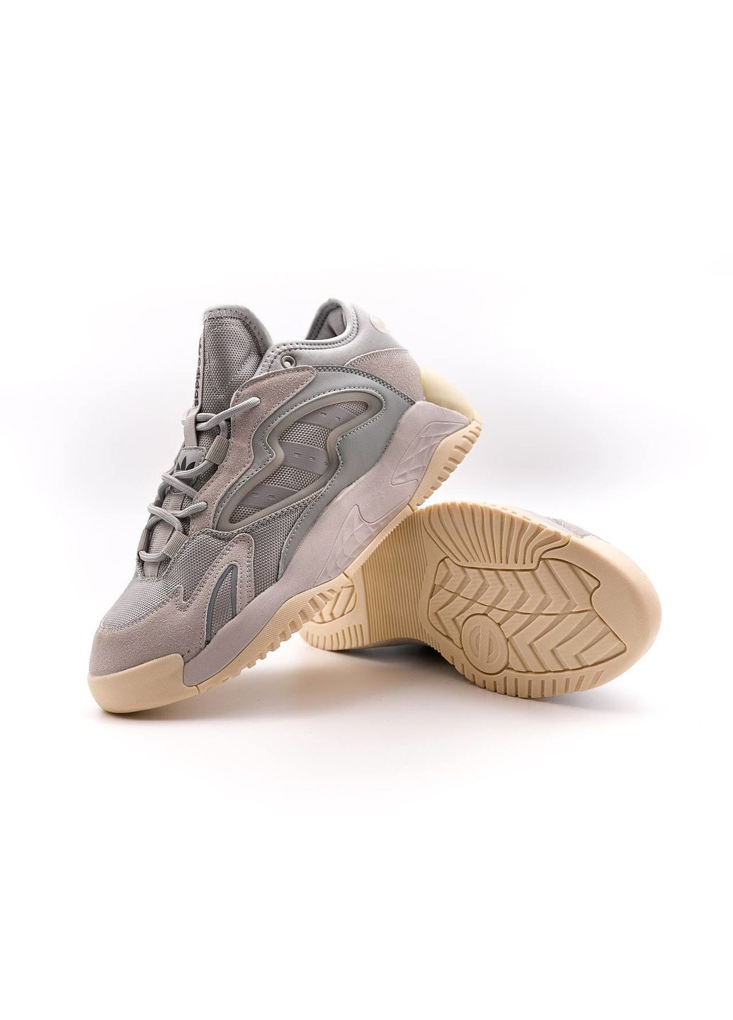 Бежевые демисезонные кроссовки мужские grey beige, вьетнам adidas Streetball II