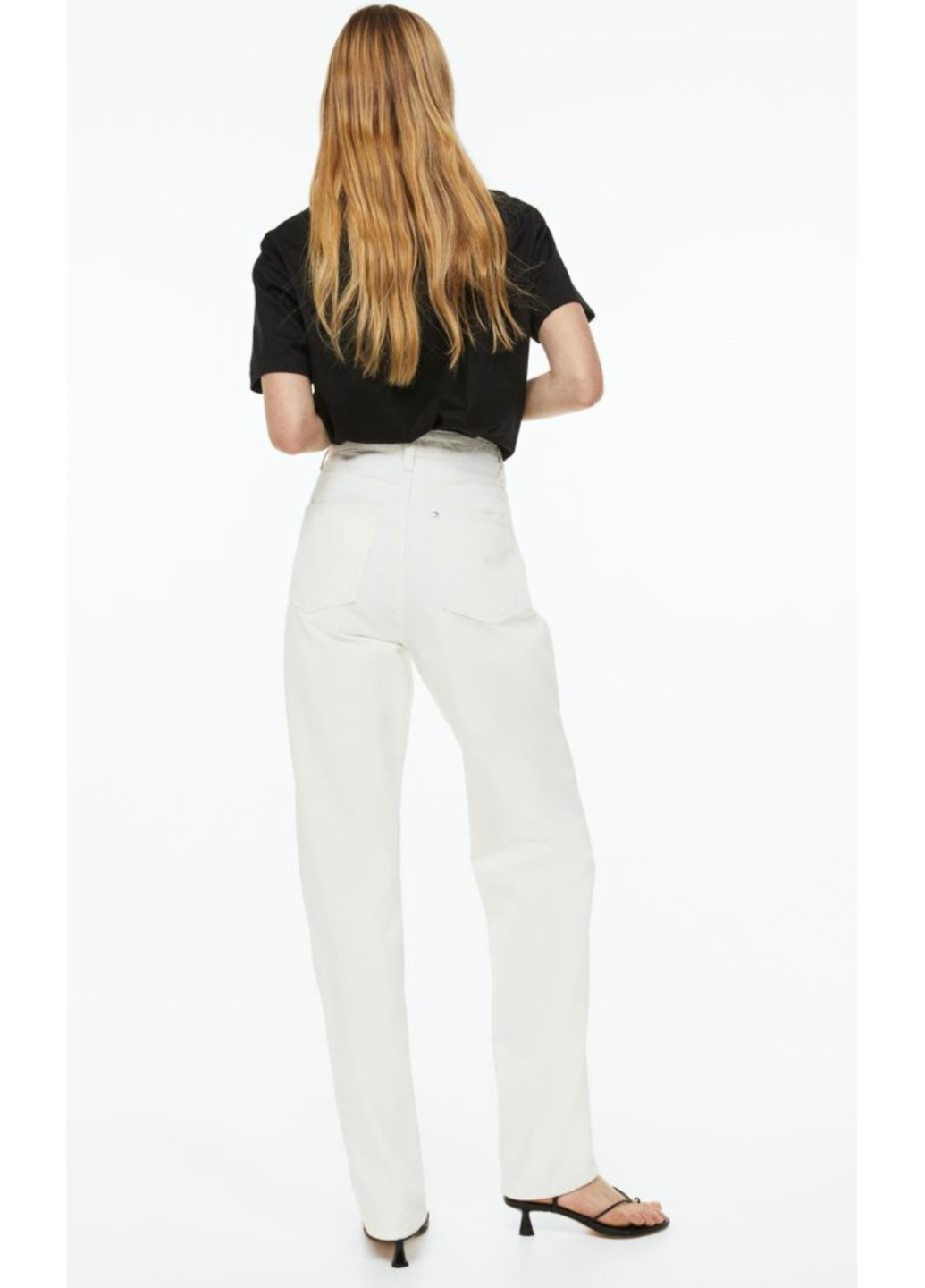 Жіночі джинси 90-Straight High (56531) W38 Білі H&M - (272319190)