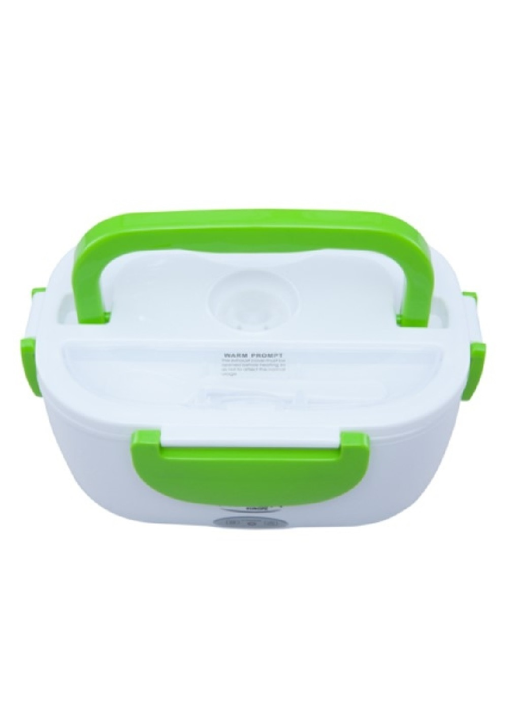 Электрический компактный двухкамерный ланч бокс контейнер с подогревом для пищевых продуктов с ложкой (474892-Prob) Зеленый Unbranded (260132449)