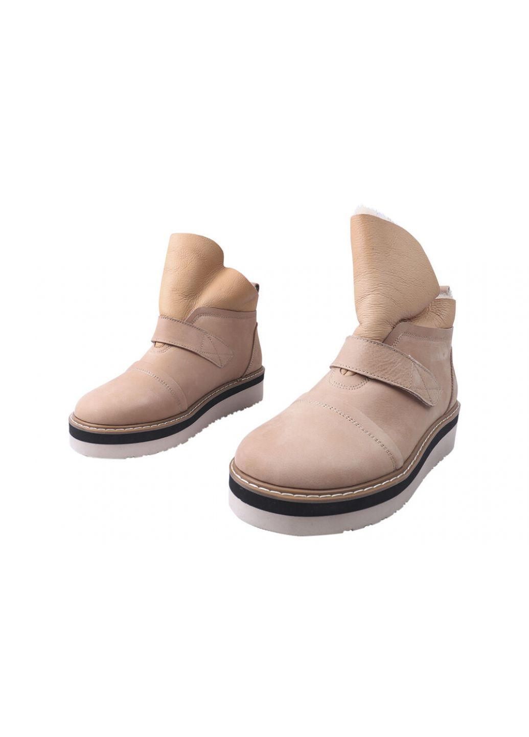 Черевики жіночі з натуральної шкіри, на платформі, бежеві, Україна Best Vak 42-21ZHC (257420207)