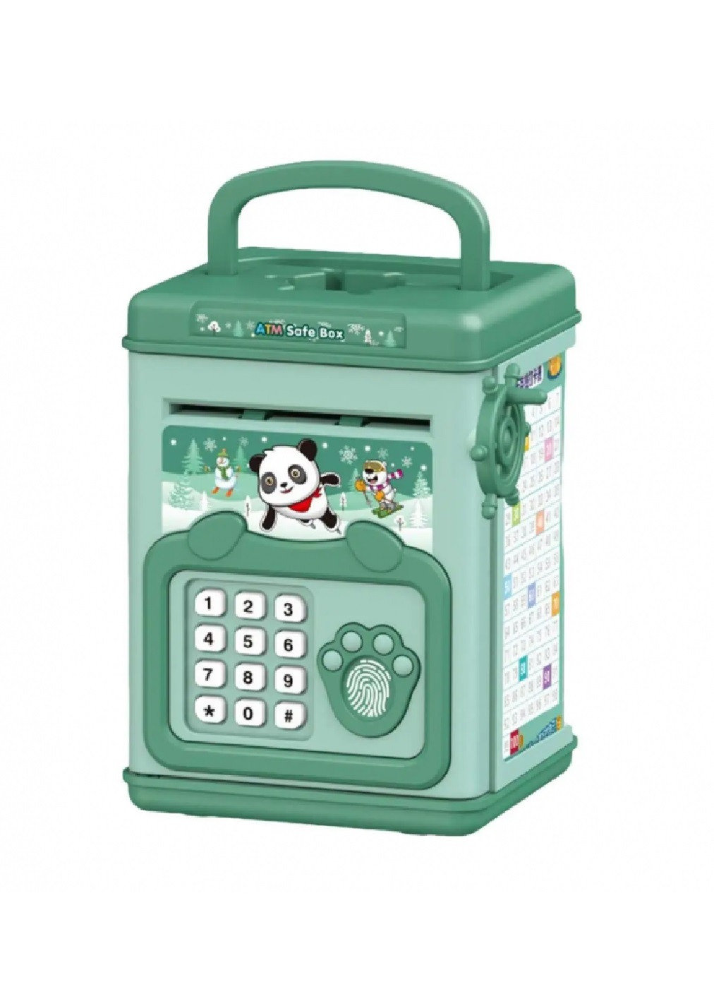 Игрушечный детский сейф копилка с электронным кодовым замком отпечатком пальца 19,5x13x11,5 см (474813-Prob) Зеленый Unbranded (259900118)