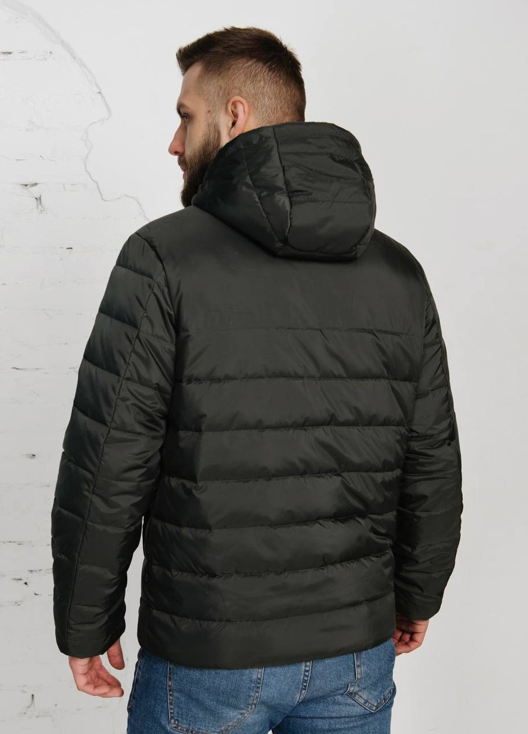 Оливковая демисезонная весенняя мужская куртка большого размера SK