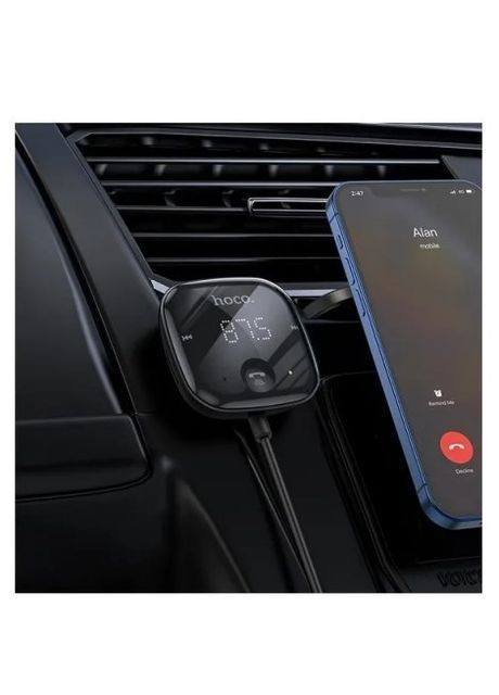 Автомобільний FM-трансмітер (Bluetooth 5.0, USB, Mini-jack 3.5, AUX, підтримка карт Micro SD) - Чорний Hoco e65 (269462652)