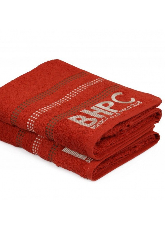 Beverly Hills Polo Club набір рушників - 355bhp1604 botanik brick red 50*90+70*140 орнамент червоний виробництво - Туреччина