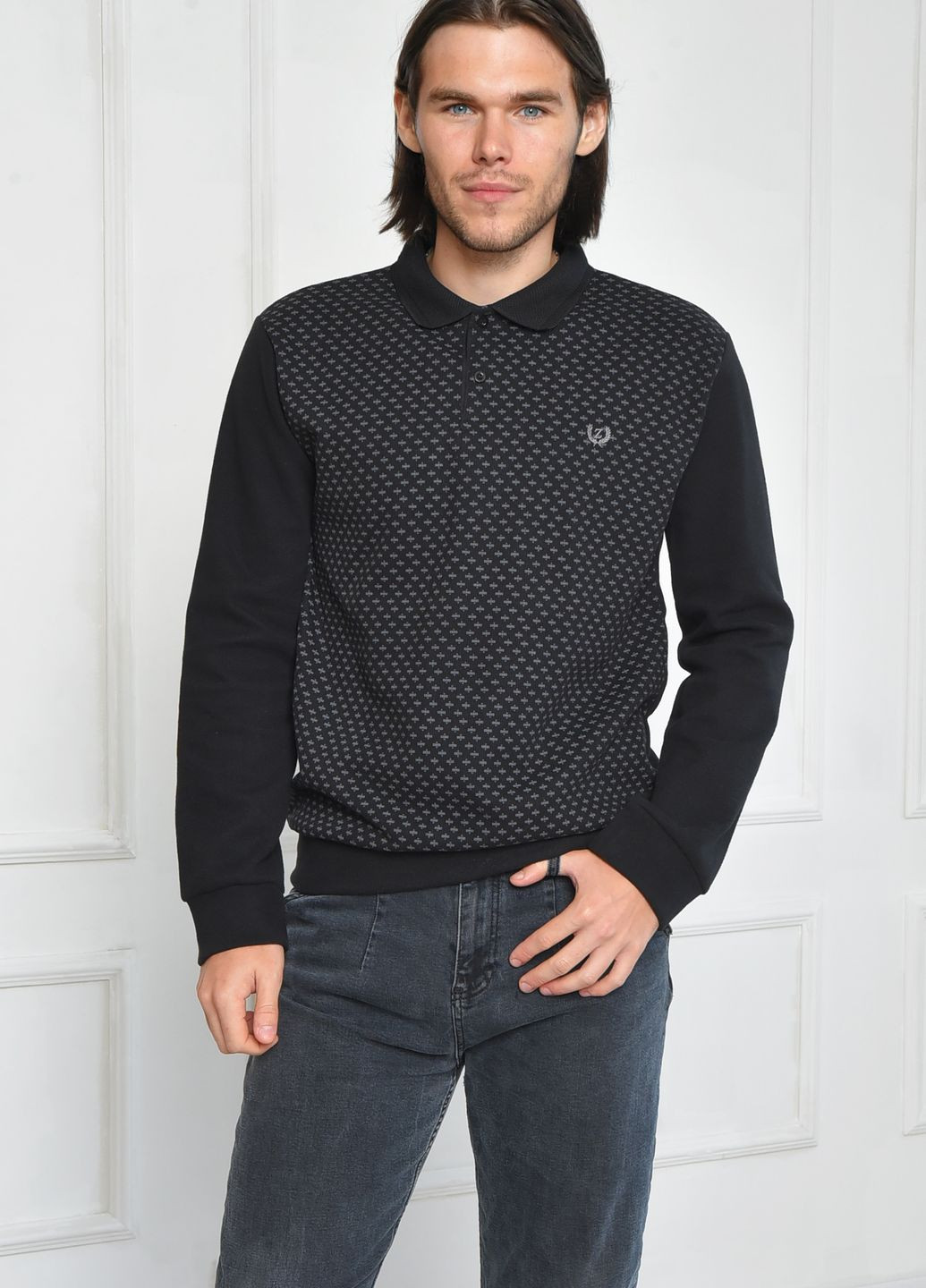 Черный зимний свитер мужской черного цвета пуловер Let's Shop