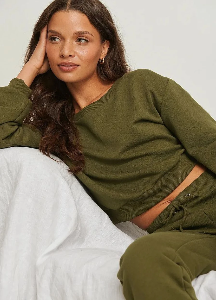 Хакі світшот демісезон,хакі, NA-KD (277159698)