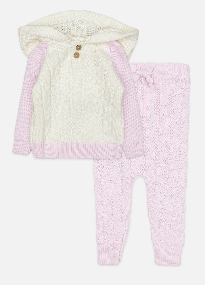 Розовый зимний костюм с брюками для девочки цвет розовый цб-00219804 Caramini
