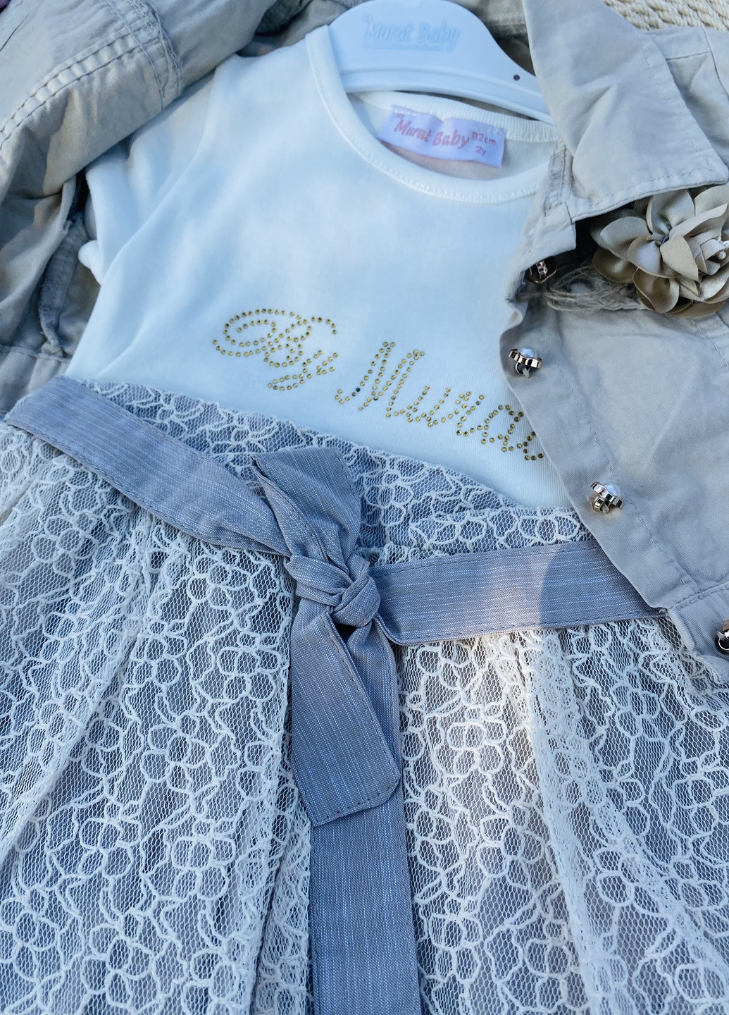 Бежева плаття літнє для дівчаток із піджаком Murat baby (259365855)