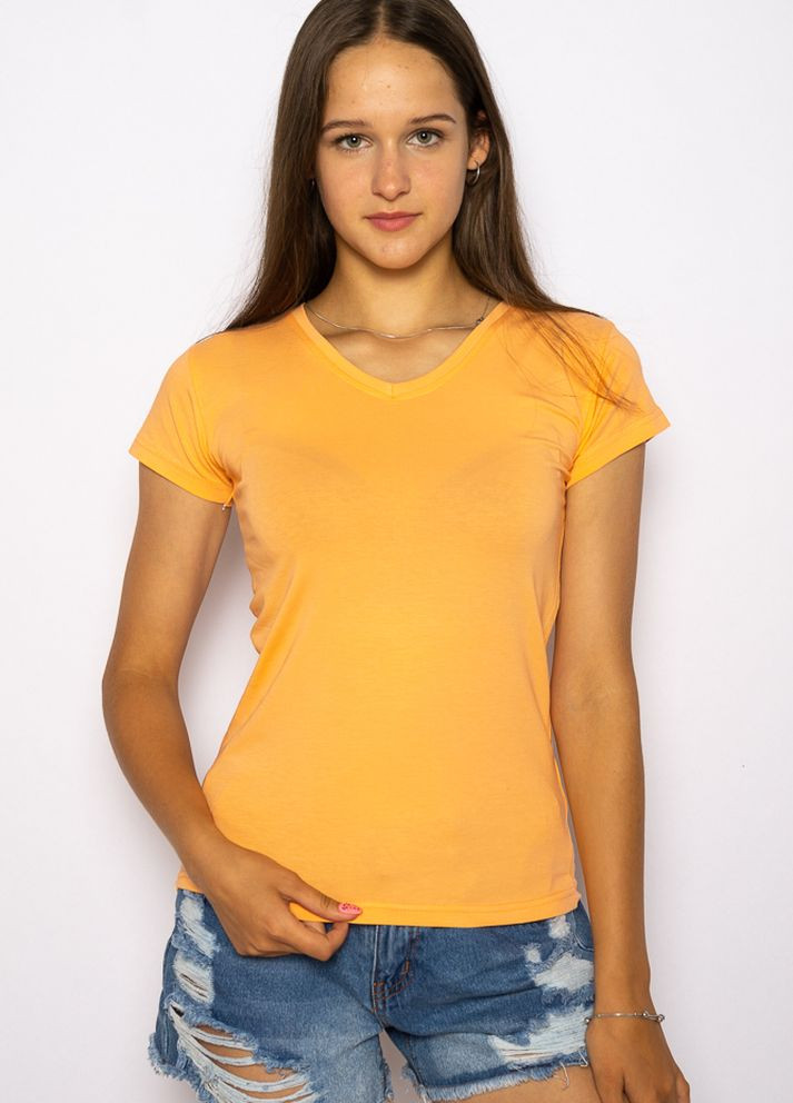 Персикова літня футболка жіноча базова (персиковий) Time of Style