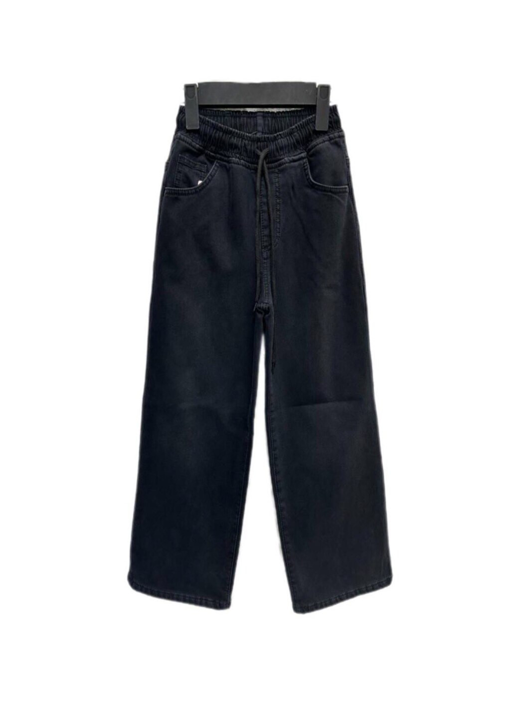 Черные зимние джинсы палаццо для девочки флис Altun