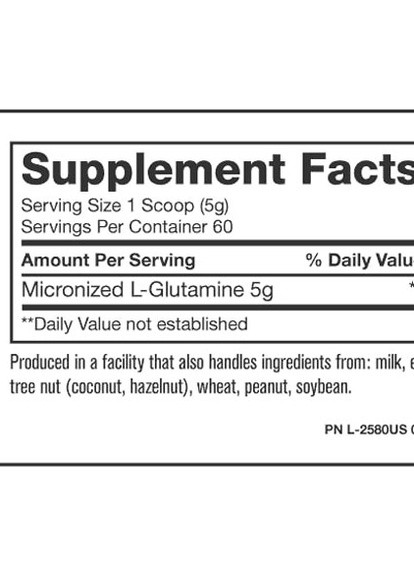 Glutamine 300 g /60 servings/ Unflavored MUTANT (256722387)