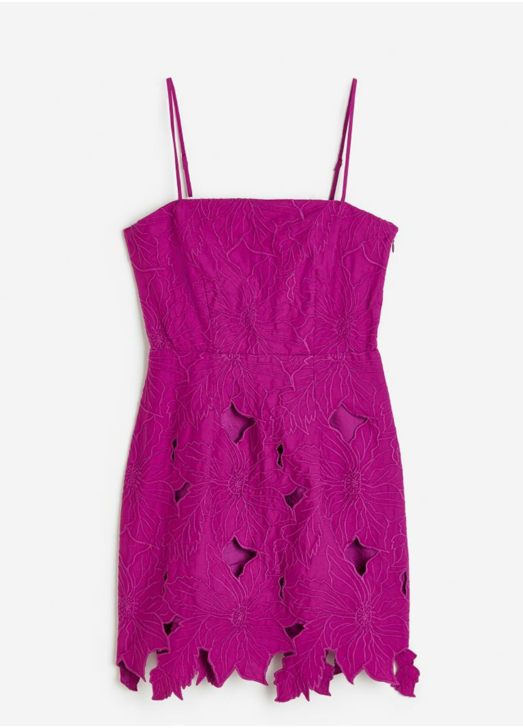 Бузкова коктейльна коротка сукня на тонких лямках (55671) 34 фіолетова H&M