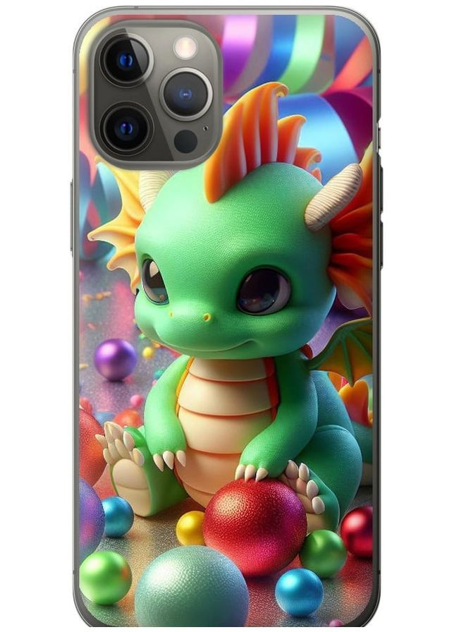 2D пластиковый чехол 'Веселый дракончик' для Endorphone Apple iPhone 12 Pro Max (275458940)