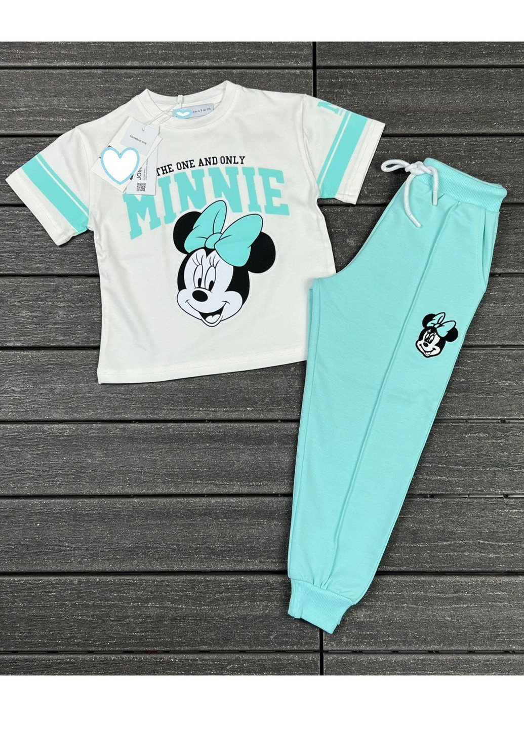 Блакитний літній комплект (футболка, штани) minnie mouse (мінні маус) Disney