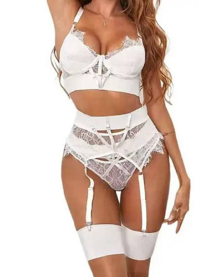 Білий комплект з поясом та панчохами шарлотта Kaur's Laurel