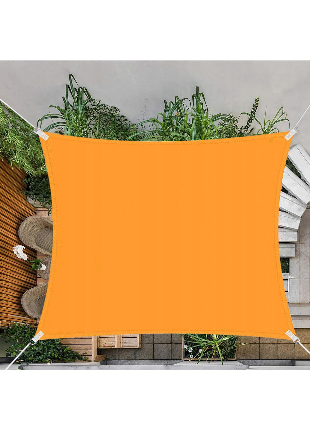 Тент-парус тіньовий для дому, саду та туризму 3 x 3 м SN1031 Orange Springos (258543950)