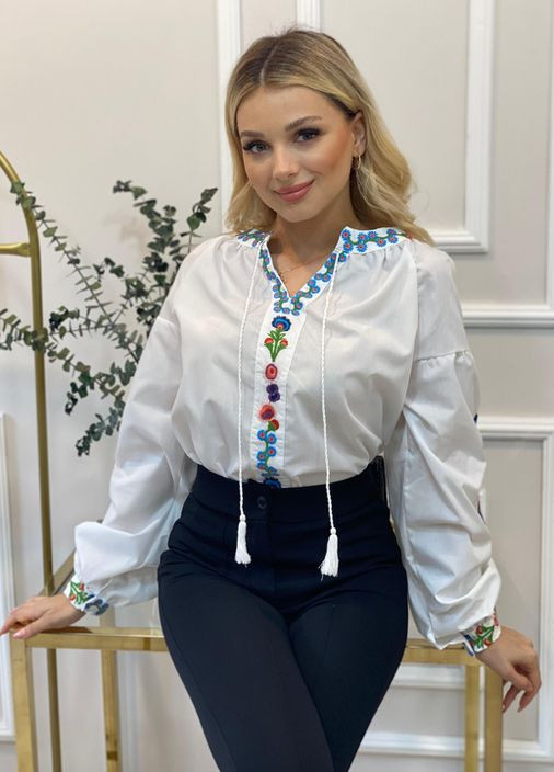 Жіноча блузка вишиванка Єва з різнокольоровою вишивкою You Best (277945282)