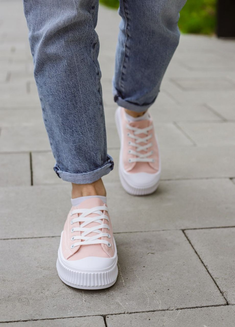 Рожеві кросівки жіночі No Brand Textile Pink