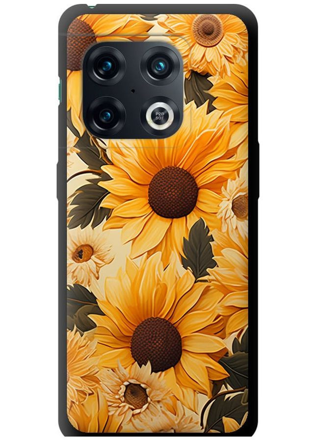 TPU черный чехол 'Подсолнухи 2' для Endorphone OnePlus 10 Pro (267240140)