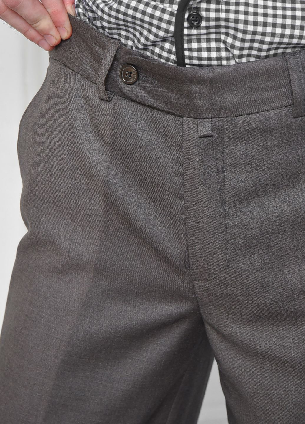 Серые демисезонные прямые штаны мужские серого цвета размер 40 Let's Shop