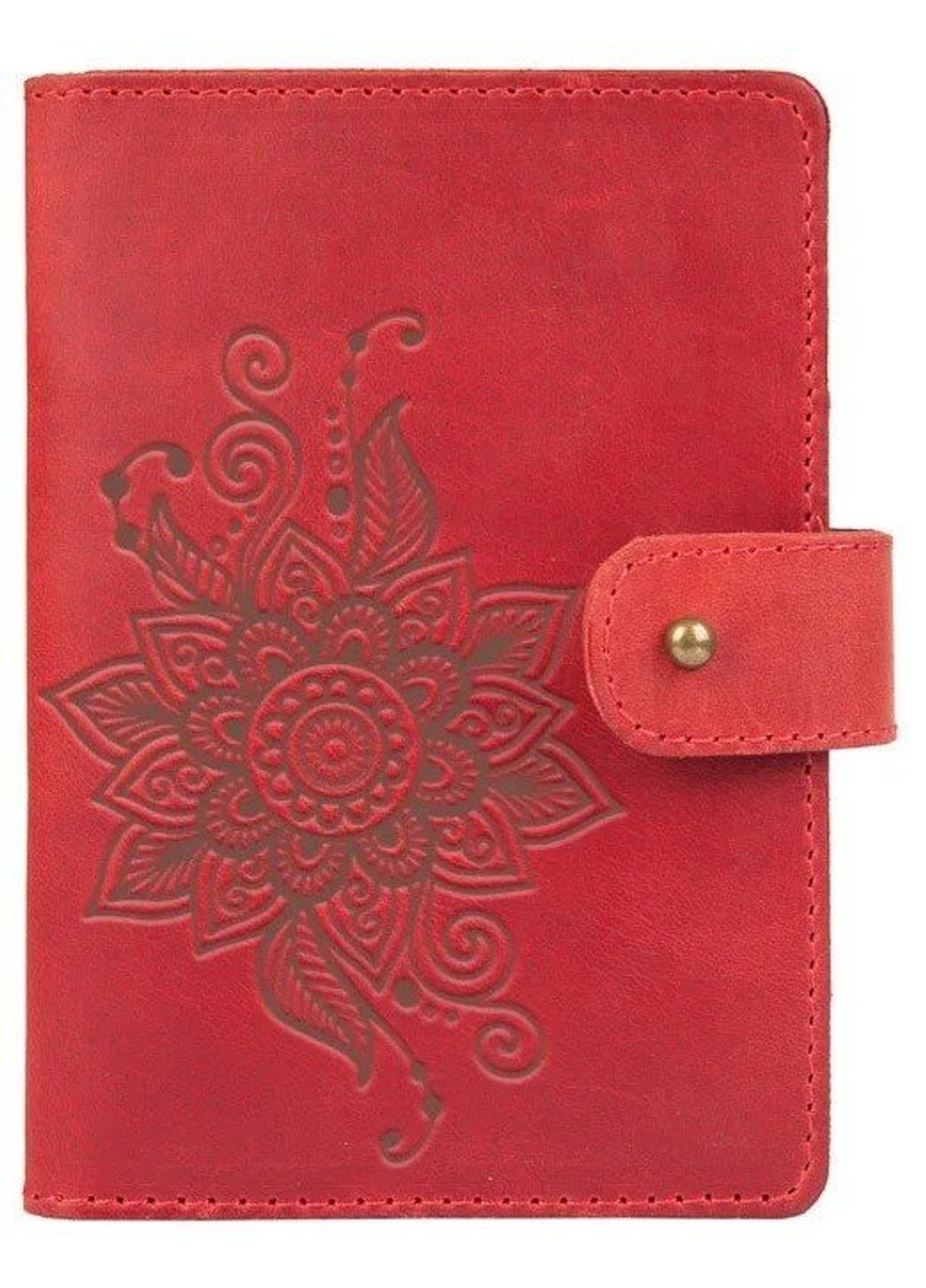 Обкладинка для паспорта зі шкіри «Mehendi Classic» PB-03S / 1 Shabby Alga Темно-зелений Hi Art (268371379)