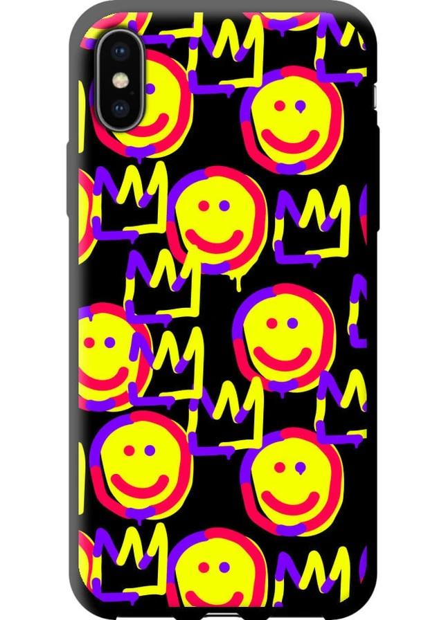 TPU черный чехол 'Смайлики v2' для Endorphone Apple iPhone XS (258213901)