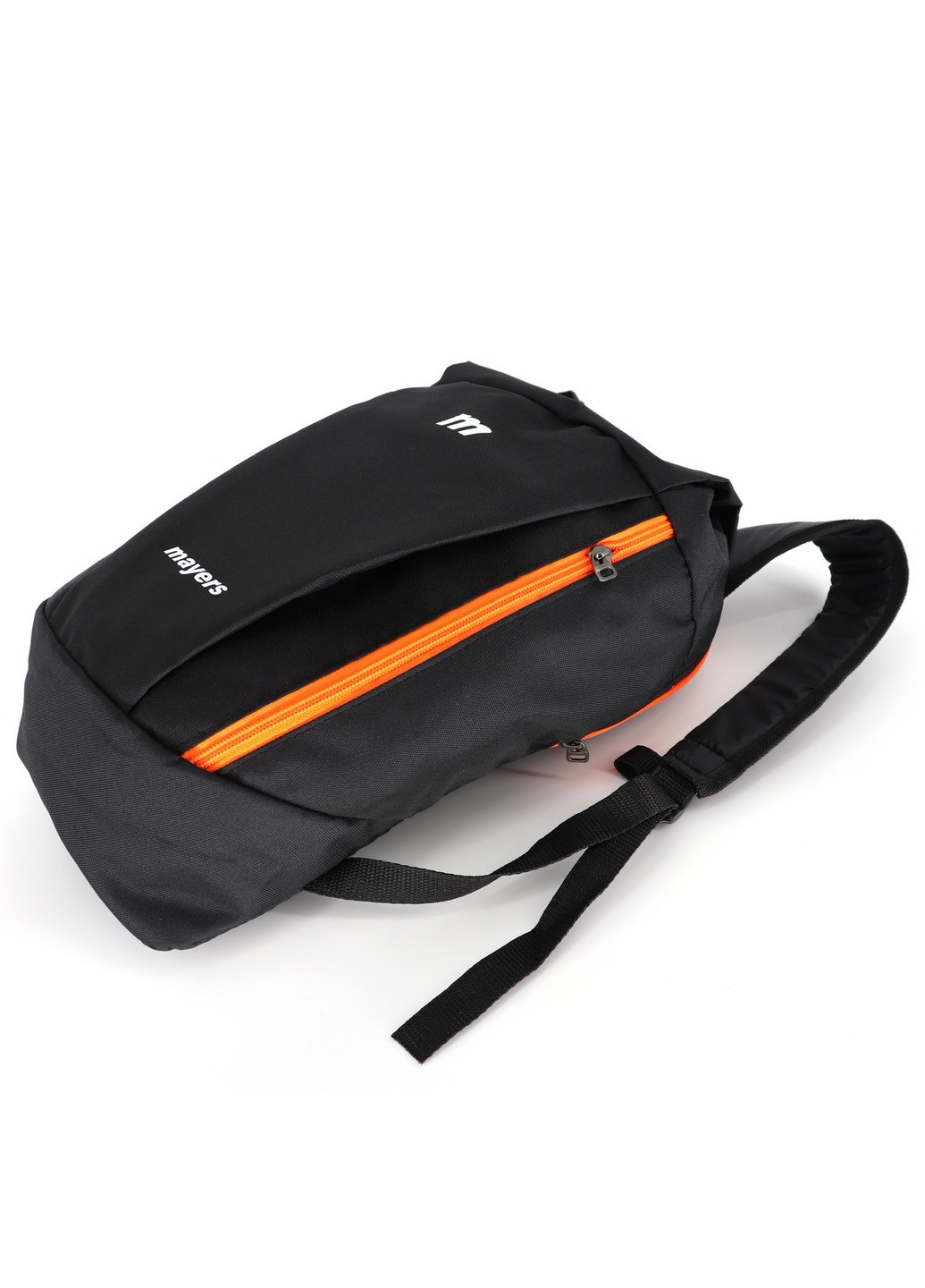 Дитячий чорний рюкзак середнього розміру Mayers з помаранчевою блискавкою у спортивному стилі водонепроникний унісекс No Brand (258591360)
