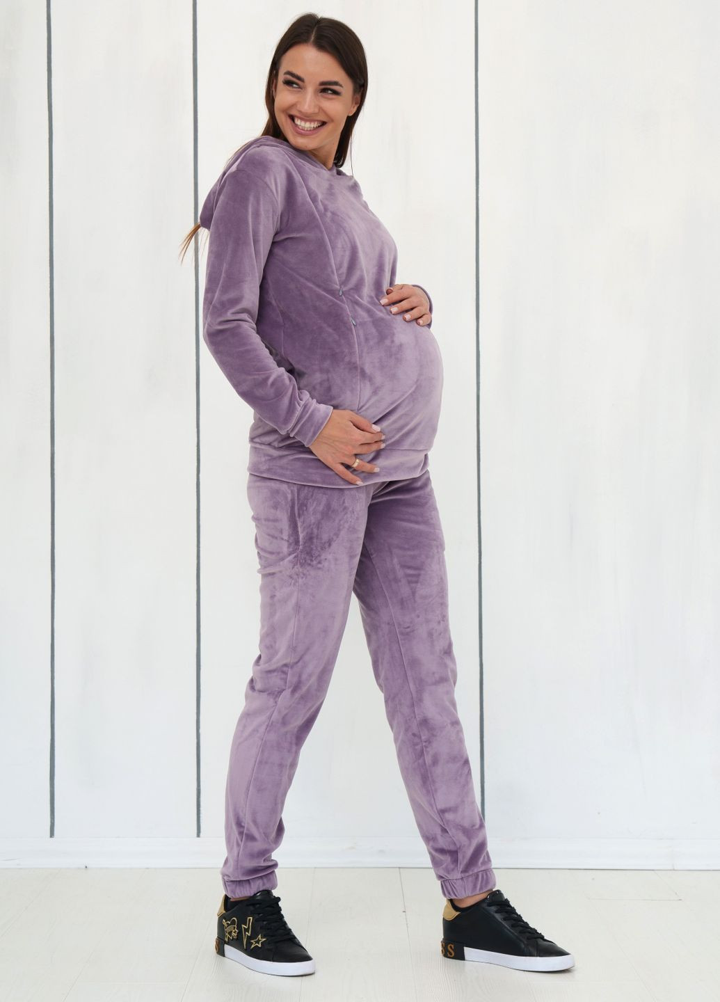 Спортивний костюм для вагітних та годуючих мам з широким бандажним поясом та секретами для годування Матуся (264296403)