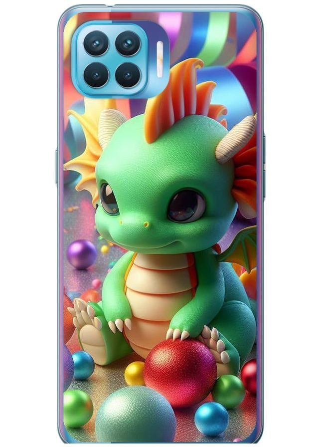 Силиконовый чехол 'Веселый дракончик' для Endorphone Oppo Reno 4 Lite (275457882)
