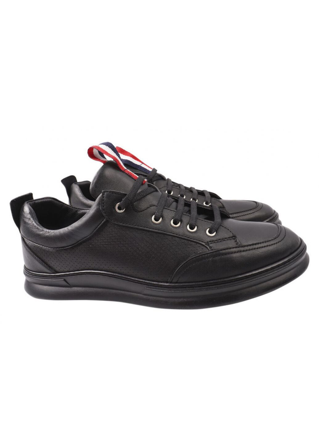 Черные кроссовки мужские из натуральной кожи, на низком ходу, на шнуровке, цвет черный, турция Ridge 427-21DTC