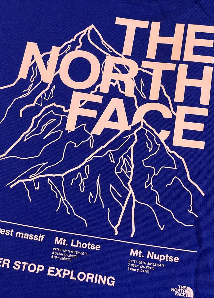 Світшот кофта реглан The North Face - крій логотип синій бавовна - (268222909)