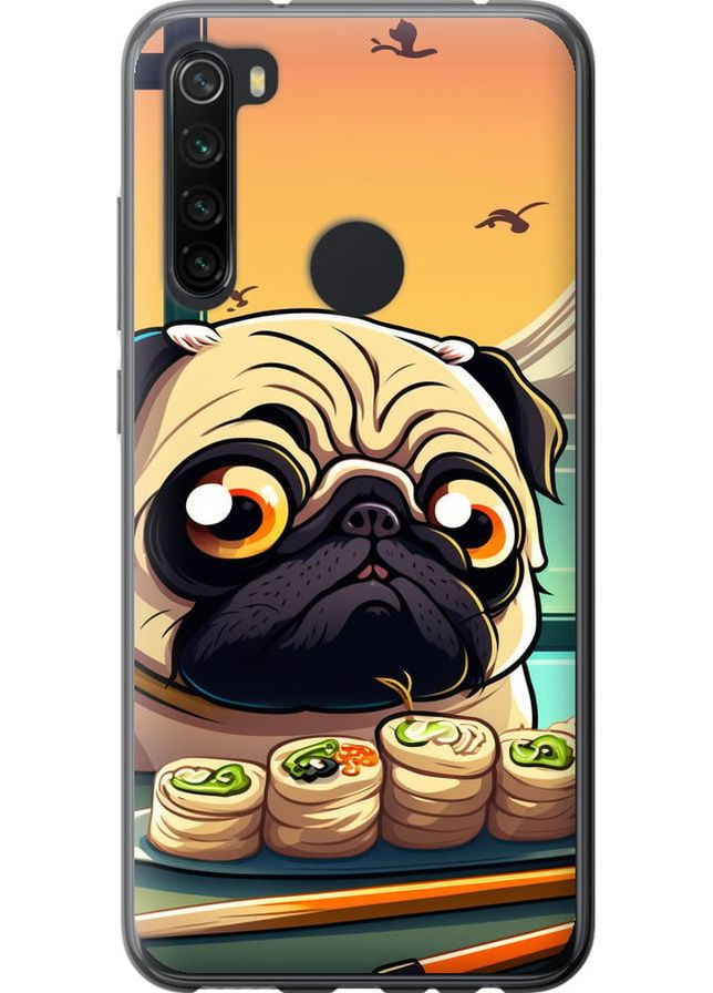 Силіконовий чохол 'Мопс і суші' для Endorphone Xiaomi Redmi Note 8 (276318010)