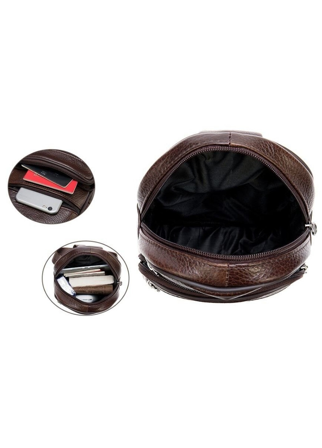 Сумка из натуральной кожи слинг 14986 Коричневый Vintage (262522867)