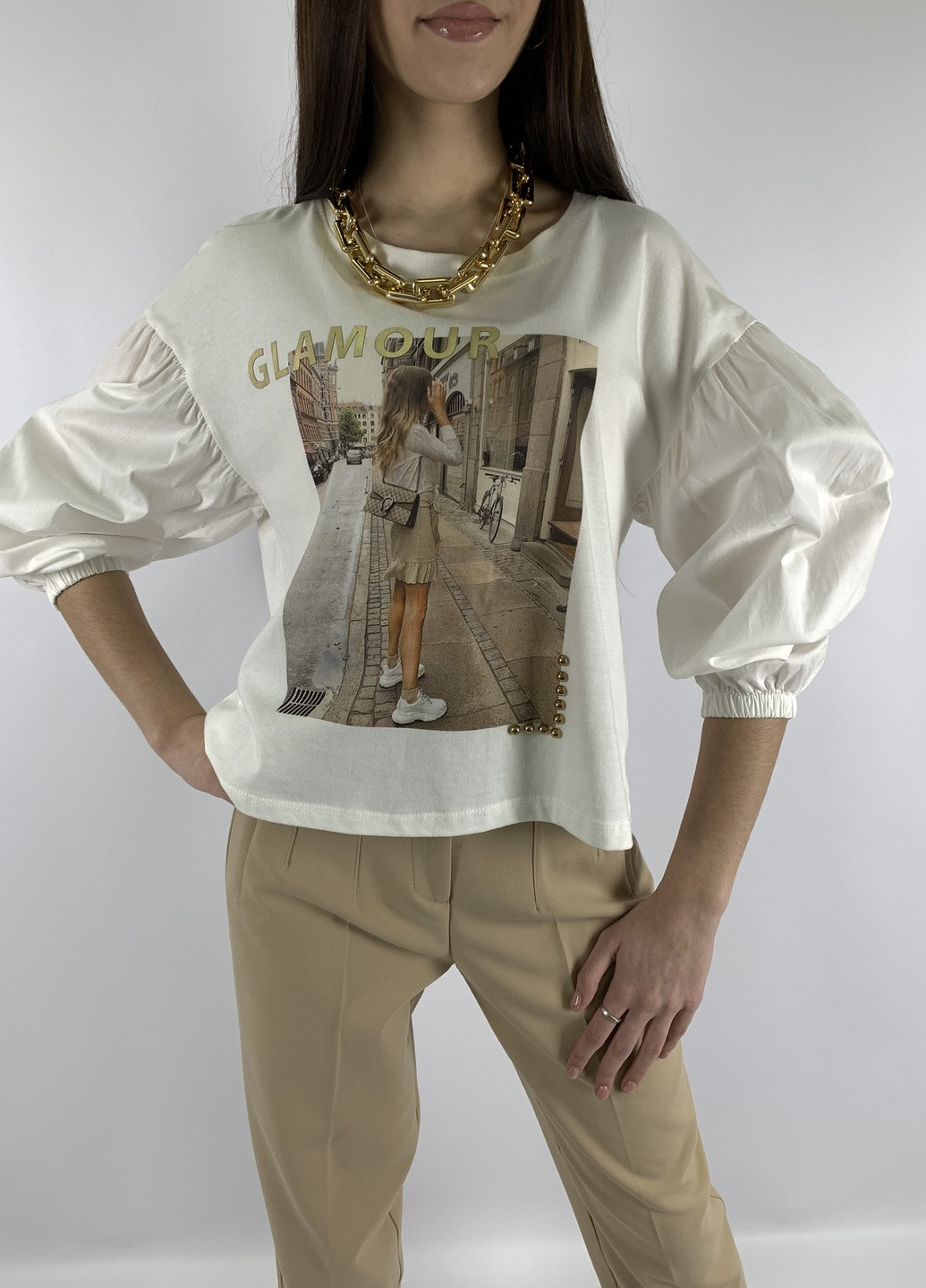 Белая блуза женская Mihos Кежуал