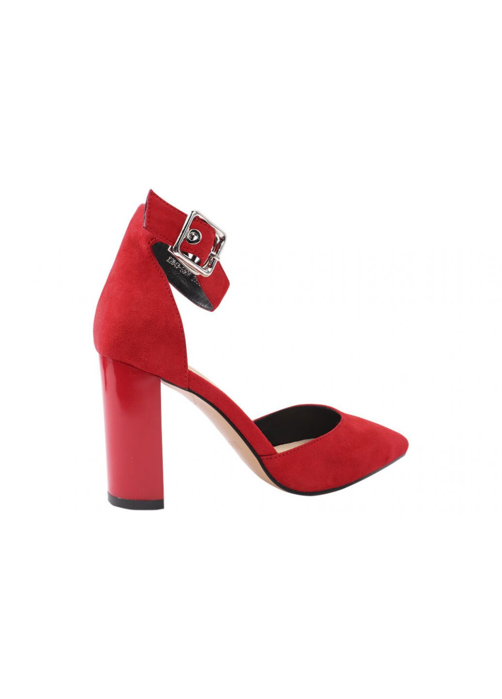 Туфли женские из натуральной замши, на большом каблуке, красные, Erisses