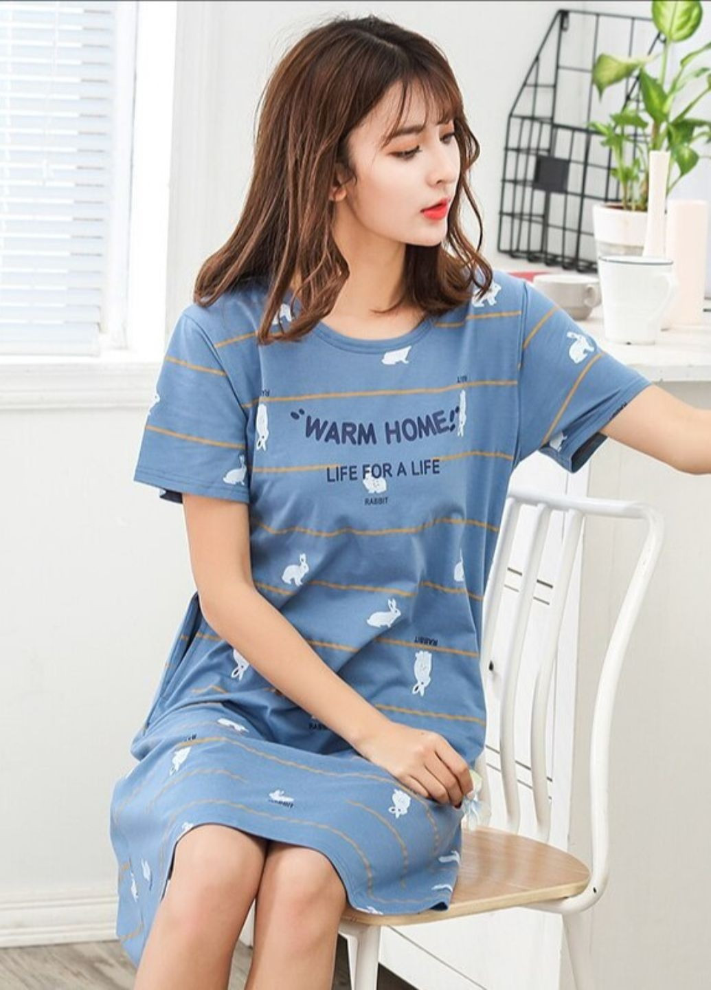 Женская ночная рубашка Веселые Кролики No Brand (258417167)